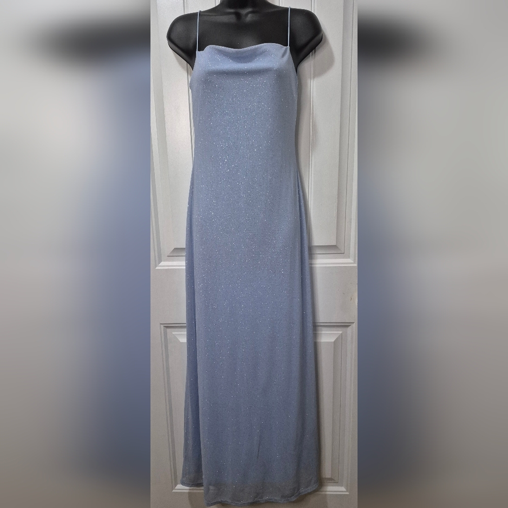 🏷Womens Misty Rose Sparkling Blue Maxi Dress Size Large